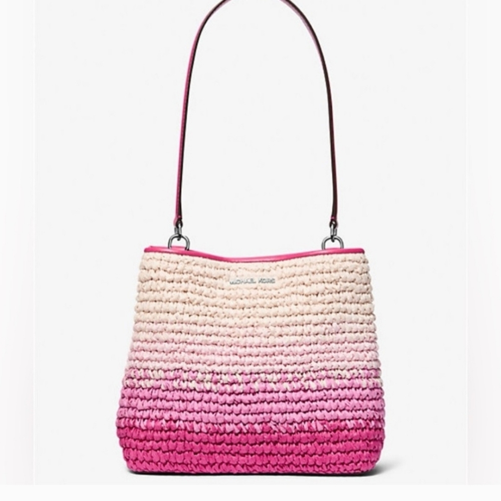Michael Kors Pratt Straw Ombre Tote NWT